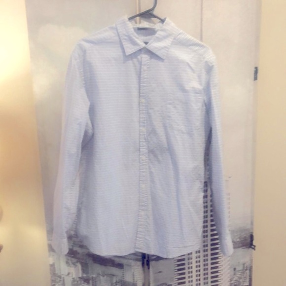DKNY slim fit striped button down dress work shirt - Picture 1 of 5